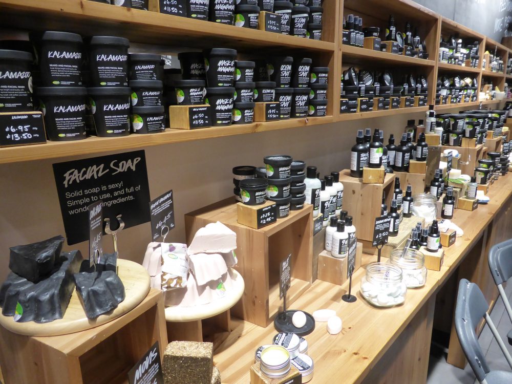 Facial creams and cleansers from Lush Cosmetics in Bury